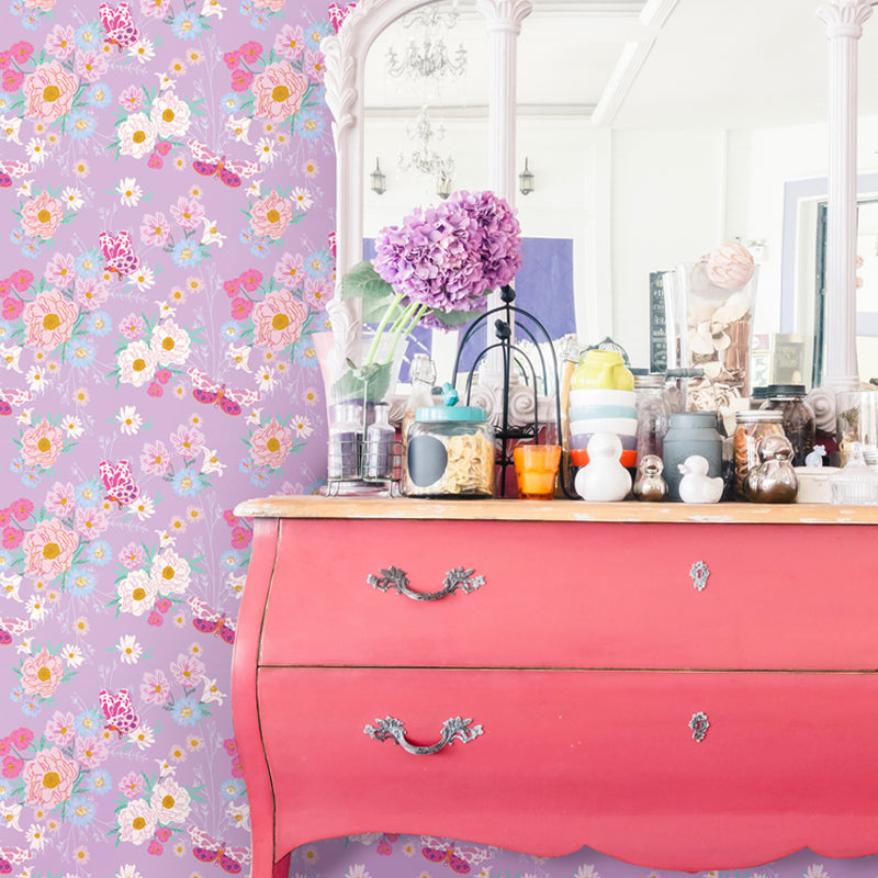 All In A Flutter Lilac Butterfly Wallpaper – OhSoDaisy