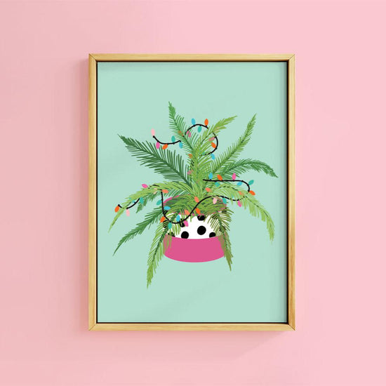 FESTIVE POTTED PLANT PRINT