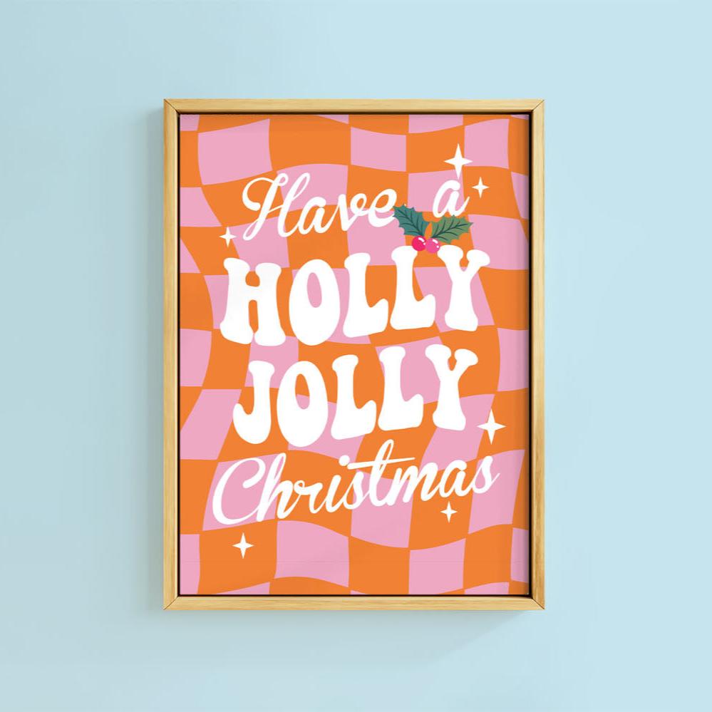 HOLLY JOLLY CHECKERBOARD PRINT