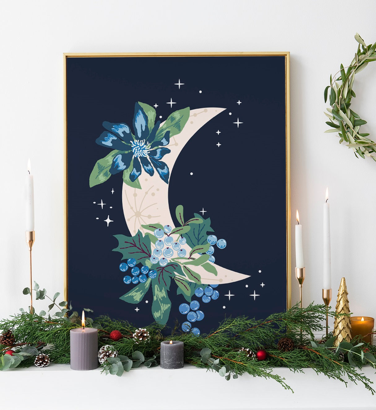 WINTER MOON CELESTIAL PRINT