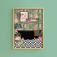 BOTANICAL TROPICAL BATH PRINT