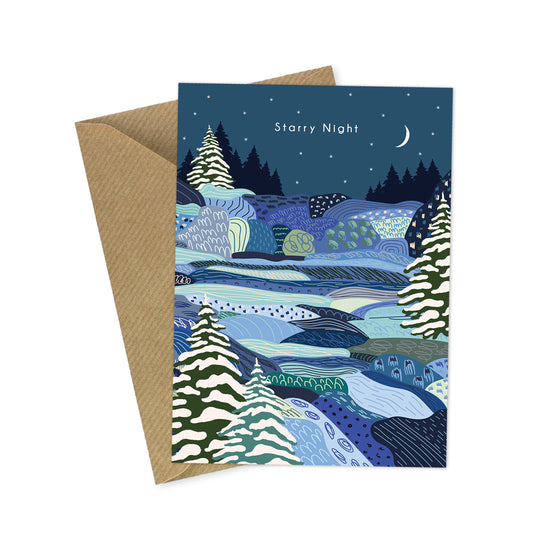 STARRY NIGHT CHRISTMAS GREETINGS CARD