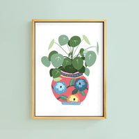 CHINESE LEAF BOTANICAL VASE PRINT