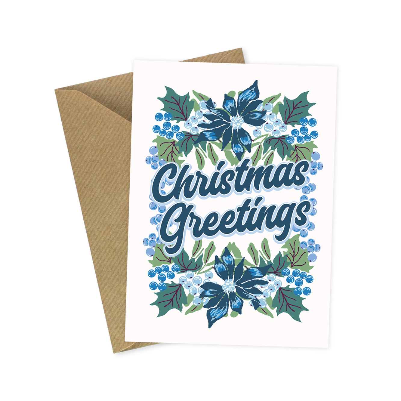 POINSETTIA CHRISTMAS GREETINGS CARD