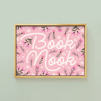 BOOK NOOK PINK COTTAGE PRINT