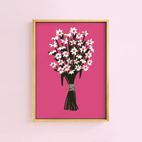 BUNCH OF DAISIES POP PINK PRINT