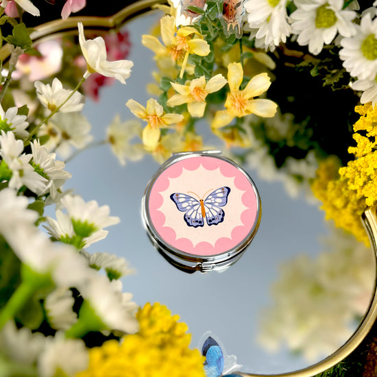 PINK BUTTERFLY COSMETIC MIRROR