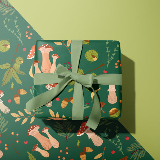 WOODLAND FOREST MUSHROOM GIFT WRAP SHEET