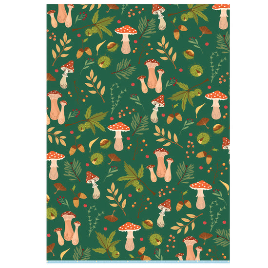 WOODLAND FOREST MUSHROOM GIFT WRAP SHEET