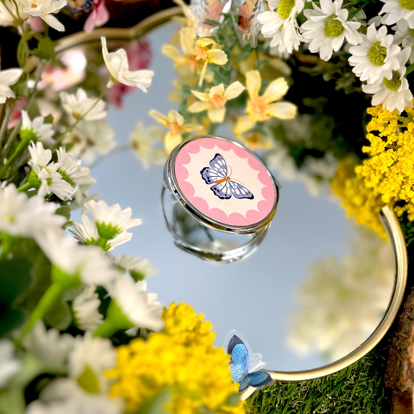 PINK BUTTERFLY COSMETIC MIRROR