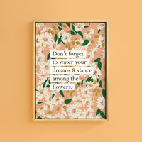 WATER YOUR DREAMS BOOK QUOTE PRINT