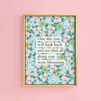 BLOOMING FLOWERS BOOK QUOTE PRINT