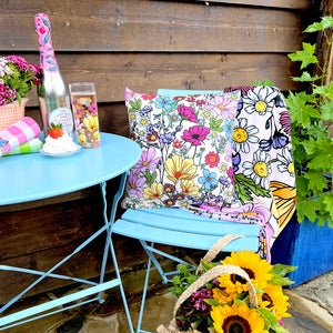 DAISY DAYS RAINBOW GINGHAM SQUARE CUSHION