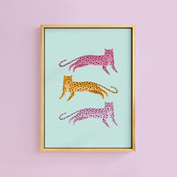 LAZY LEOPARDS MINT PRINT