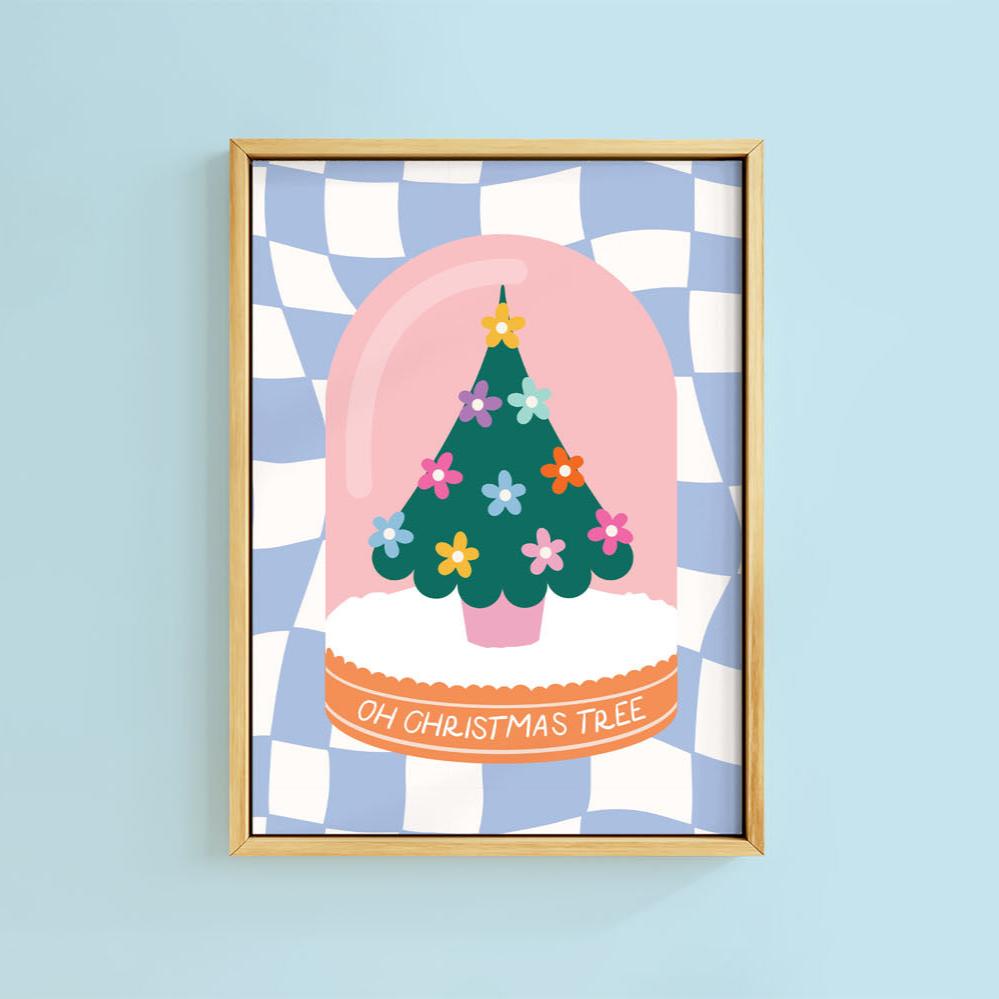 OH CHRISTMAS TREE CLOCHE PRINT