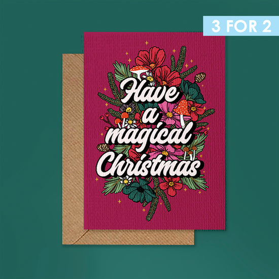 WOODLAND WILFLOWER MAGICAL CHRISTMAS GREETINGS CARD