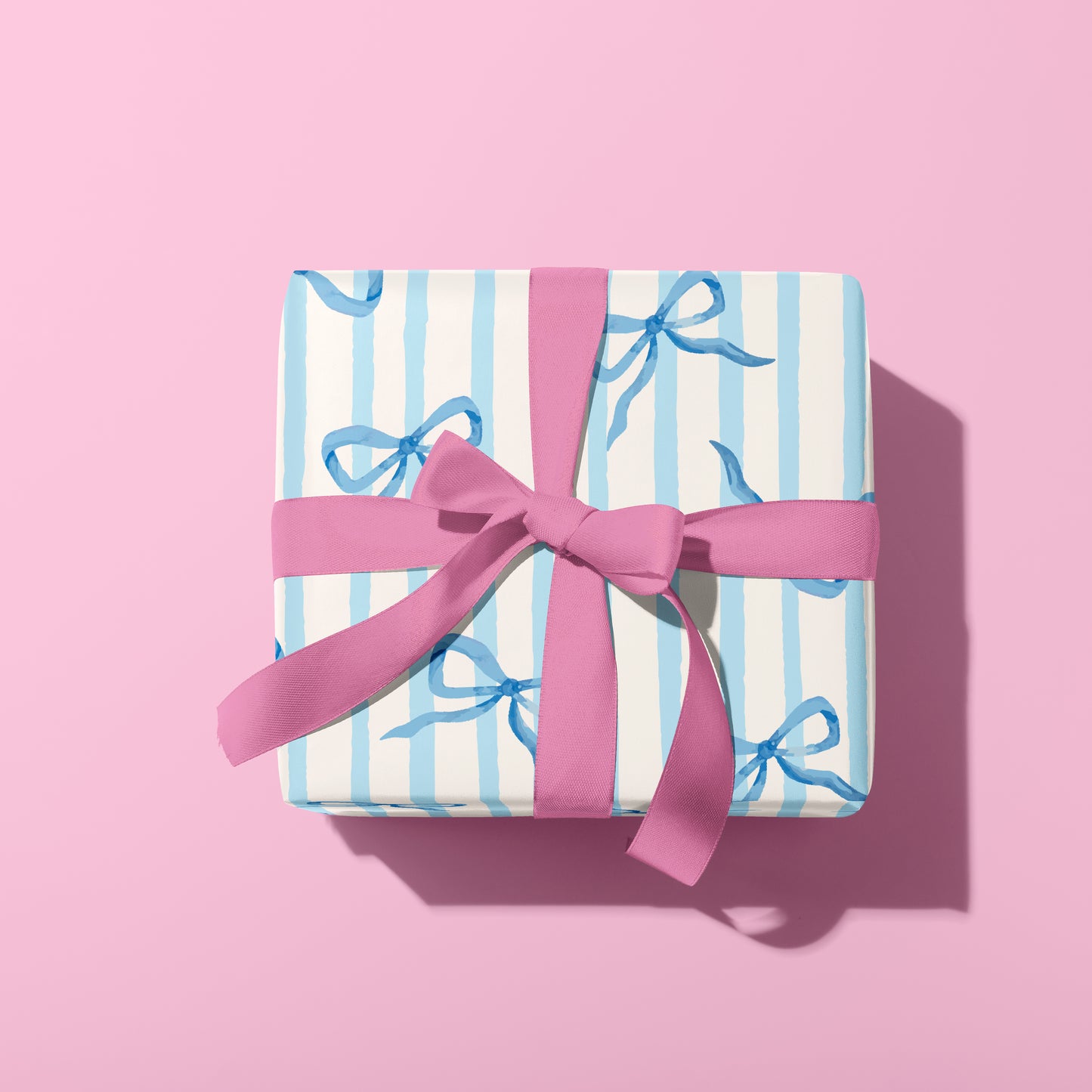 COQUETTE BLUE RIBBON GIFT WRAP SHEET