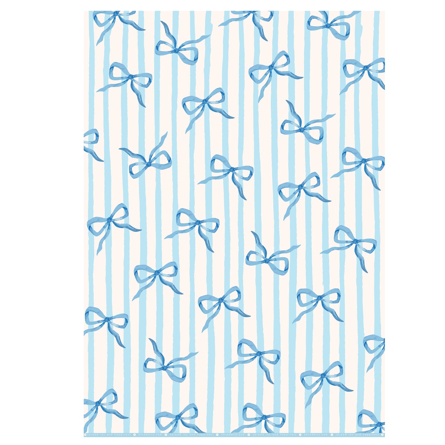 COQUETTE BLUE RIBBON GIFT WRAP SHEET