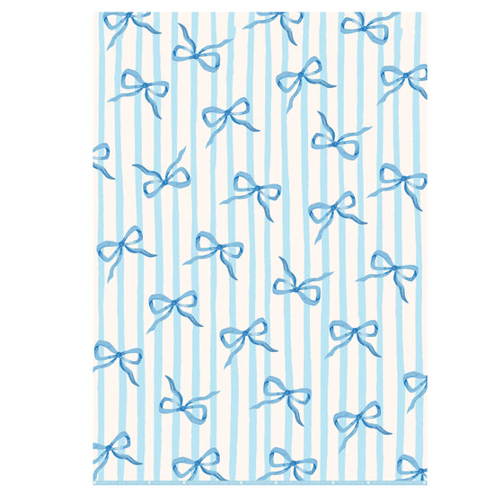 COQUETTE BLUE RIBBON GIFT WRAP SHEET