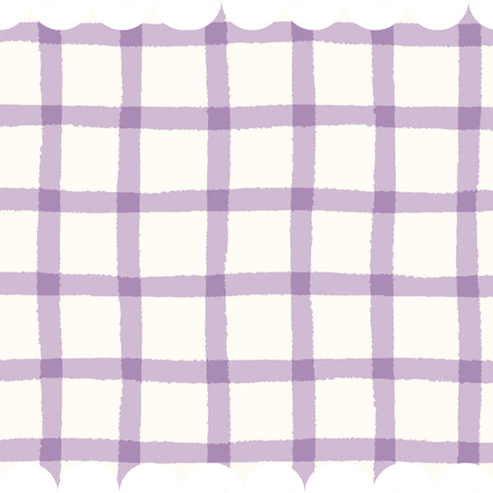 COTTAGE GINGHAM - LILAC WALLPAPER