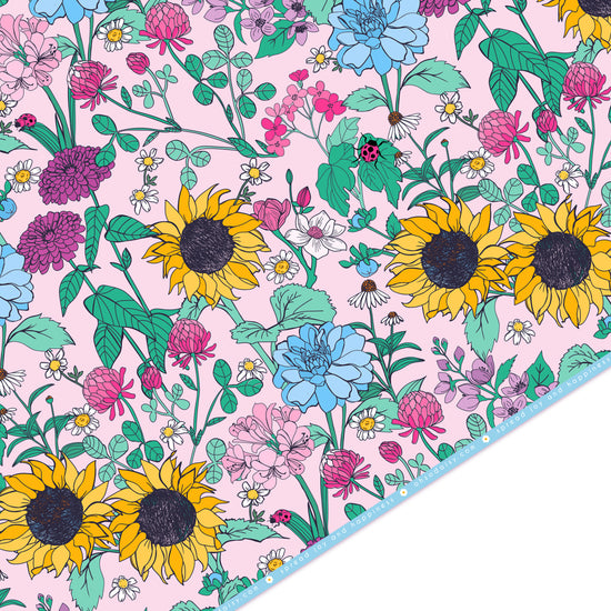 ENCHANTED GARDEN PINK GIFT WRAP SHEET