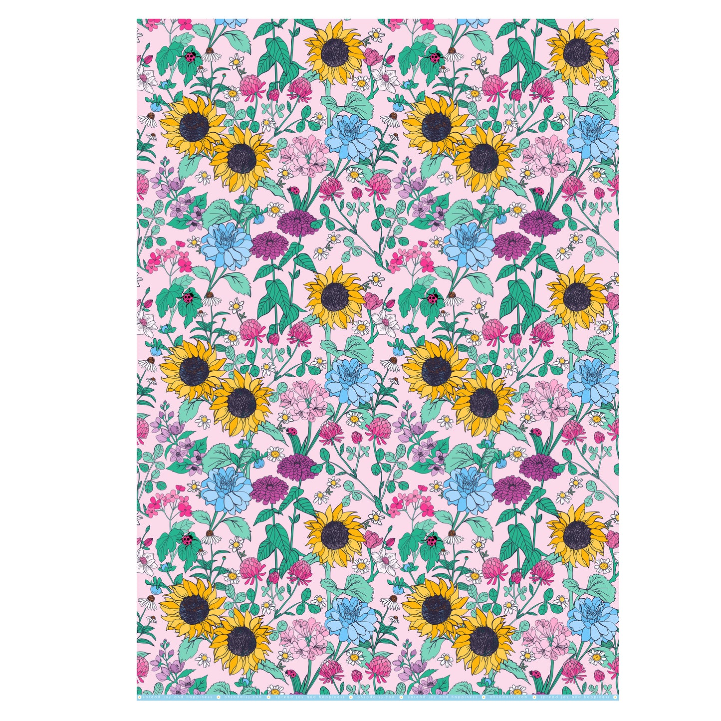 ENCHANTED GARDEN PINK GIFT WRAP SHEET