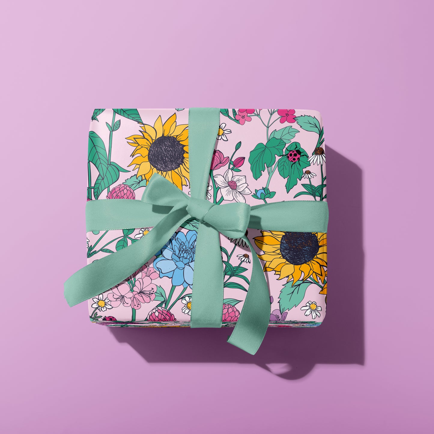 ENCHANTED GARDEN PINK GIFT WRAP SHEET