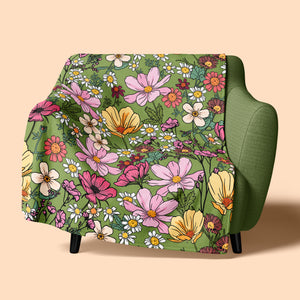 
            
                Load image into Gallery viewer, SHE&amp;#39;S A WILDFLOWER FOREST GREEN BLANKET
            
        