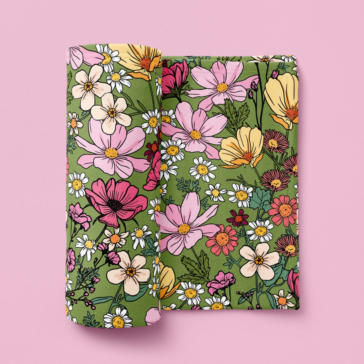 Load image into Gallery viewer, SHE&amp;#39;S A WILDFLOWER FOREST GREEN BLANKET
