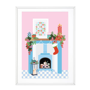 COLOURFUL FIREPLACE PRINT