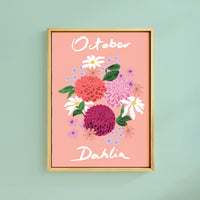 OCTOBER DAHLIA BIRTH FLOWER PRINT