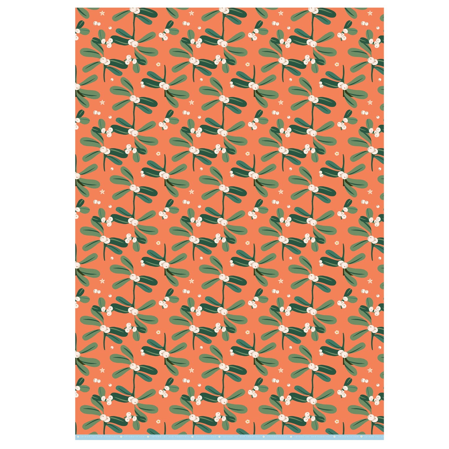 MISTLETOE CHRISTMAS GIFT WRAP SHEET