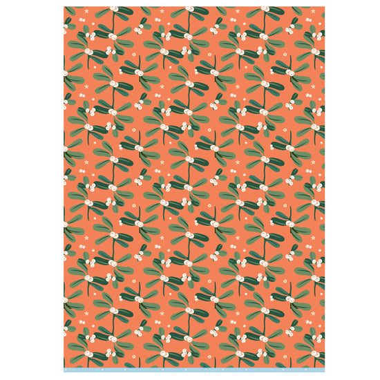 MISTLETOE CHRISTMAS GIFT WRAP SHEET