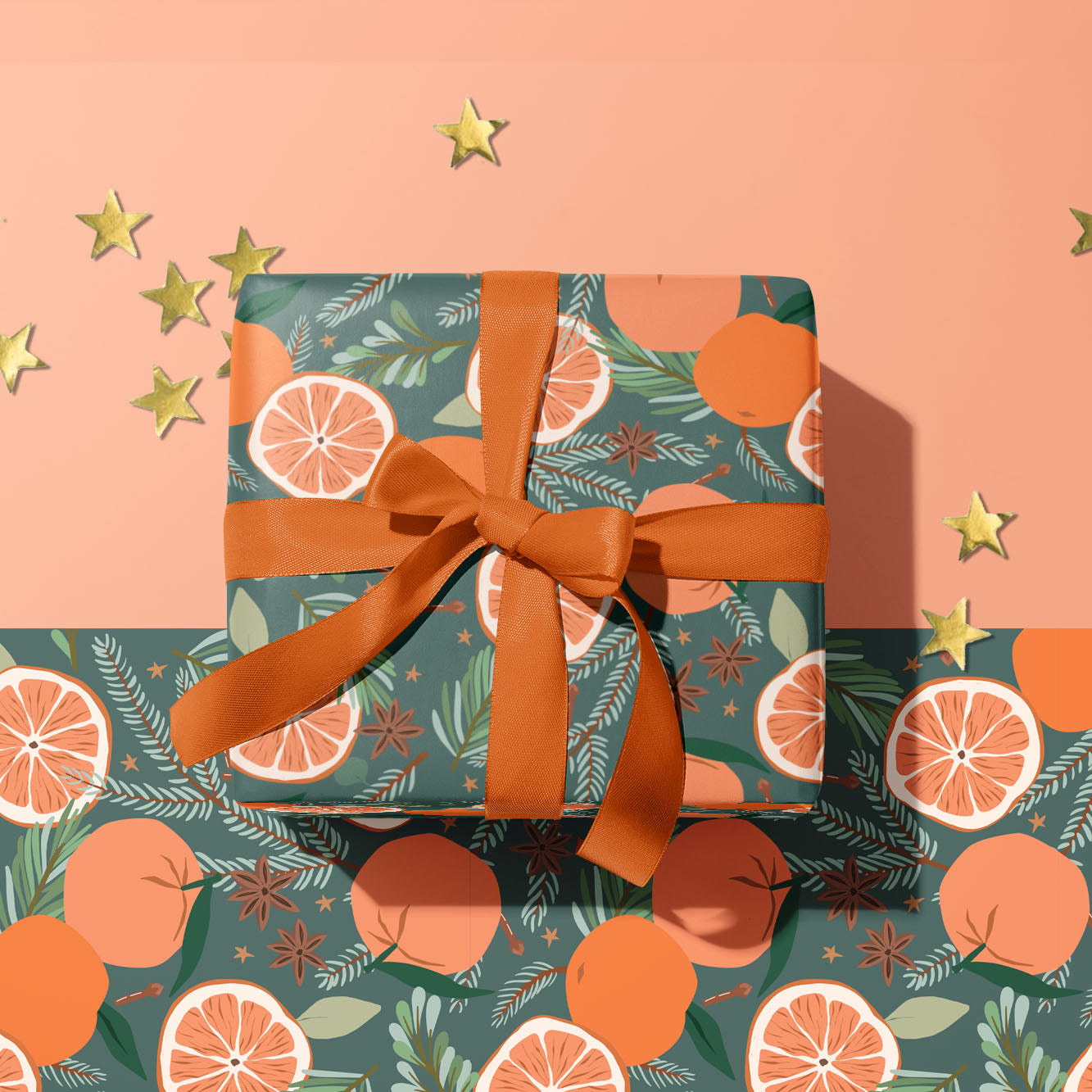 CLEMENTINE CHRISTMAS GIFT WRAP SHEET