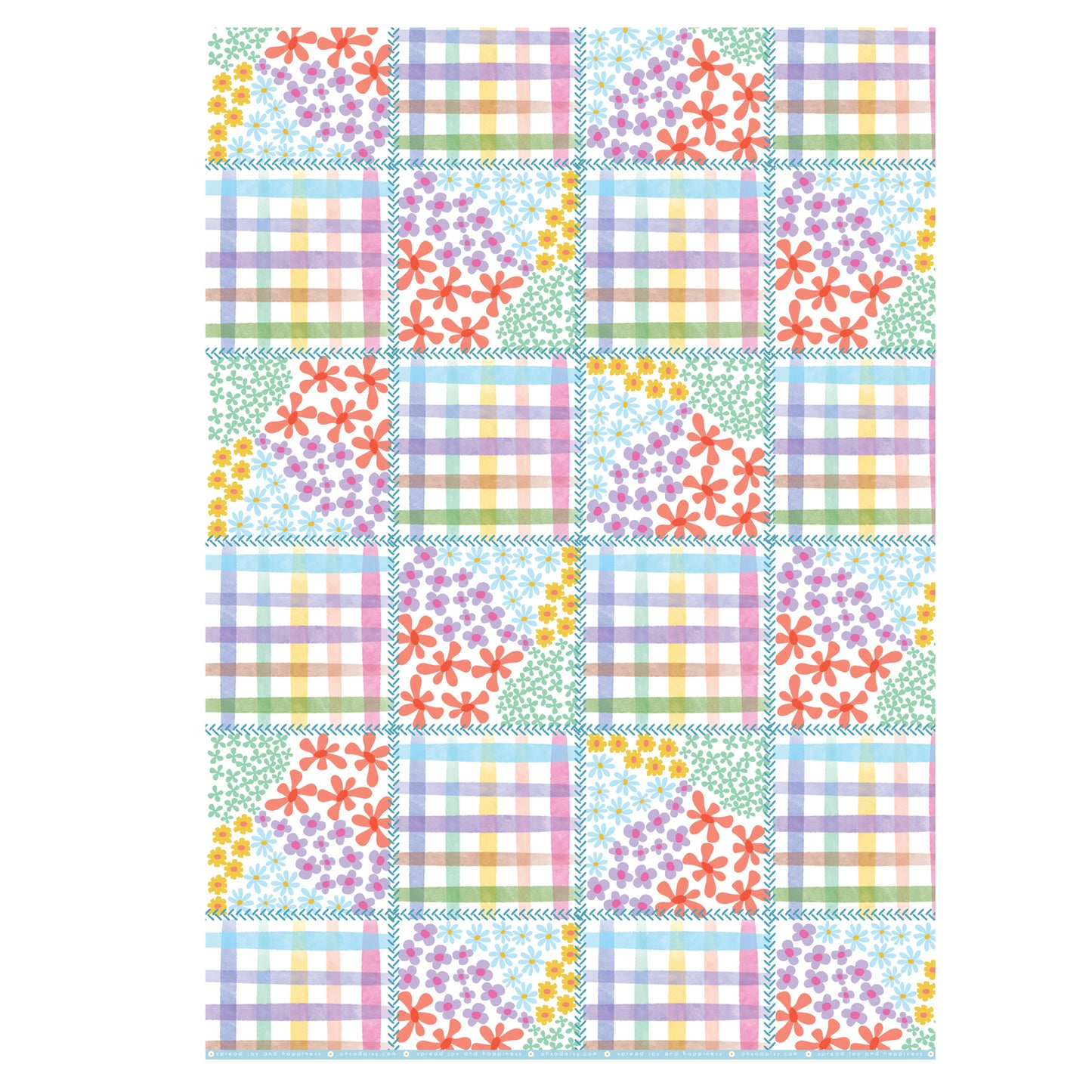 PATCHWORK GINGHAM GIFT WRAP SHEET
