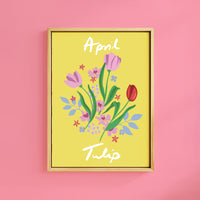 APRIL TULIP BIRTH FLOWER PRINT