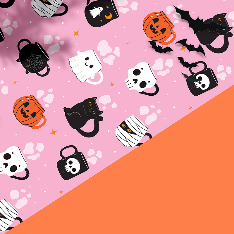 SPOOKY HALLOWEEN MUGS GIFT WRAP SHEET