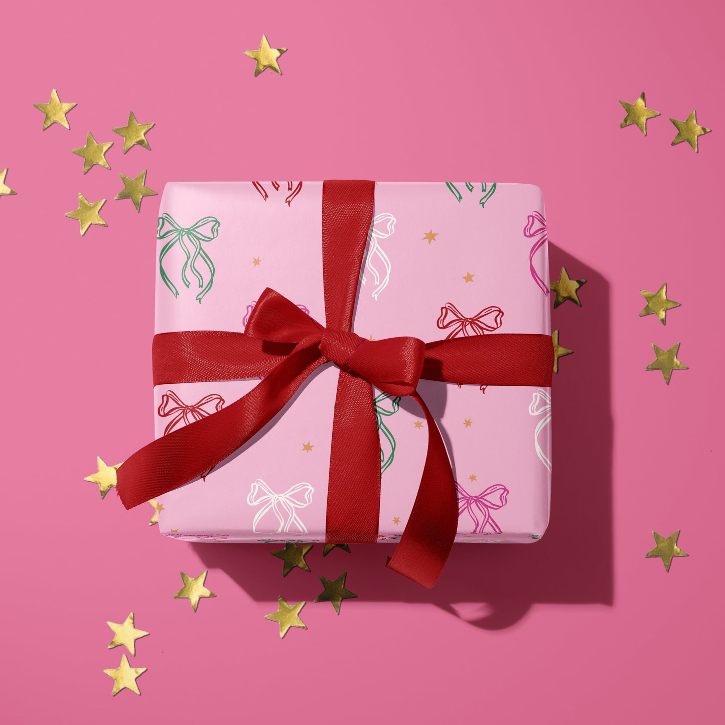 LITTLE BOWS CHRISTMAS GIFT WRAP SHEET