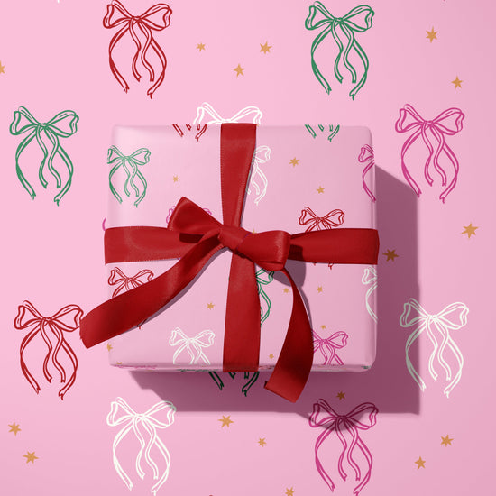 LITTLE BOWS CHRISTMAS GIFT WRAP SHEET