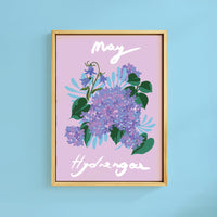 MAY HYDRENGEA BIRTH FLOWER PRINT