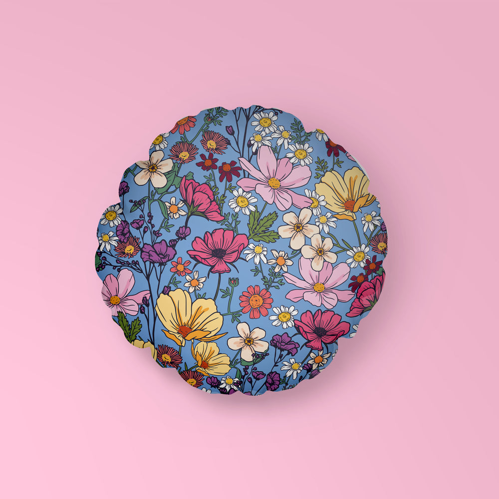 
            
                Load image into Gallery viewer, SHE&amp;#39;S A WILDFLOWER BLUE CUSHION + BEAN
            
        