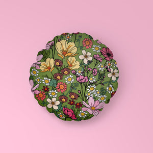 
            
                Load image into Gallery viewer, SHE&amp;#39;S A WILDFLOWER FOREST GREEN CUSHION + BEAN
            
        