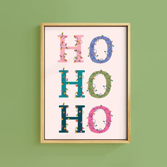 HO HO HO FAIRY LIGHTS PRINT