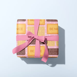 BE NICE BISCUITS GIFT WRAP SHEET