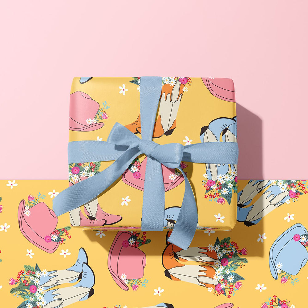 HOWDY COWGIRL GIFT WRAP SHEET