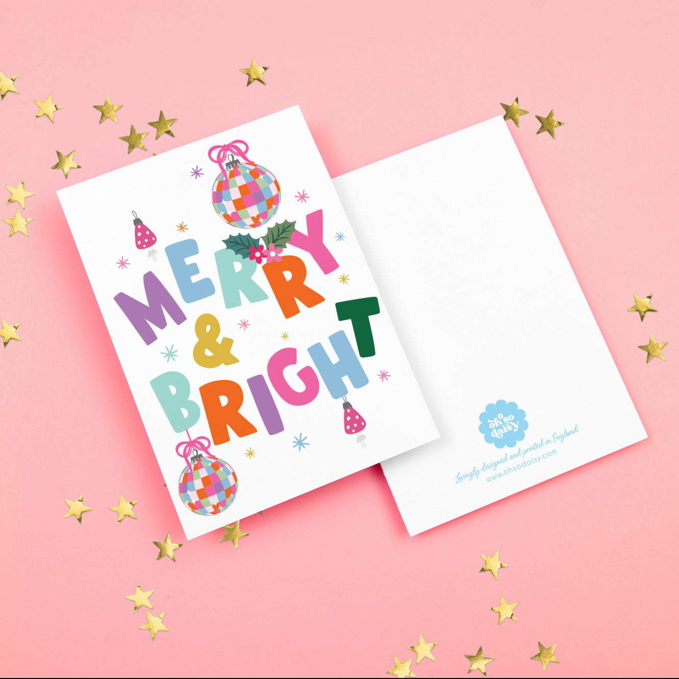 MERRY & BRIGHT CHRISTMAS GREETINGS CARD