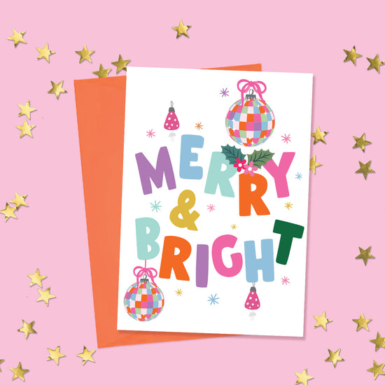 MERRY & BRIGHT CHRISTMAS GREETINGS CARD