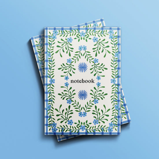 COTTAGE GINGHAM FORGET ME NOT SOFTCOVER NOTEBOOK