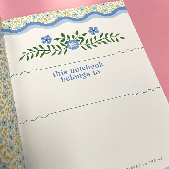 COTTAGE GINGHAM FORGET ME NOT SOFTCOVER NOTEBOOK