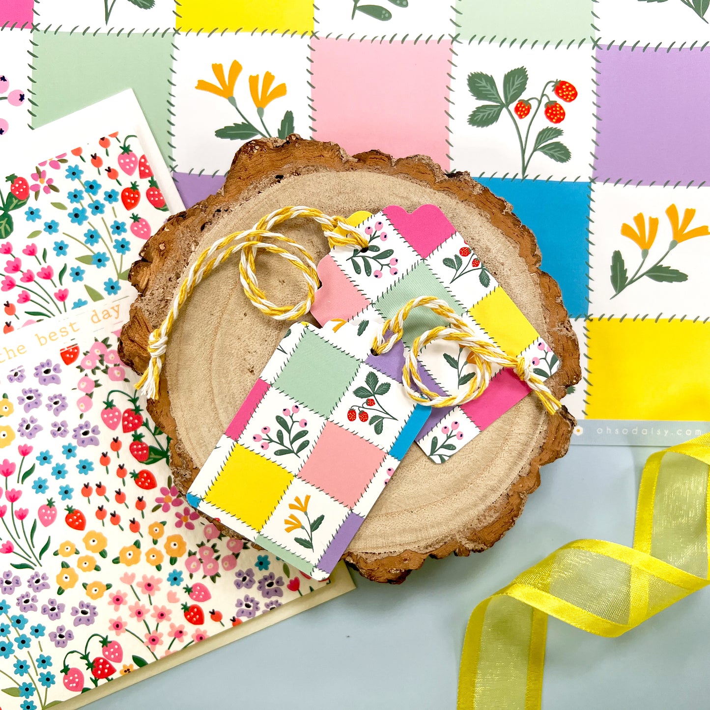 PATCHWORK QUILT GIFT TAGS (SET OF 2)